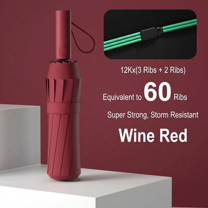 StormShield Pro™ 24-Rib Windproof UV Umbrella
