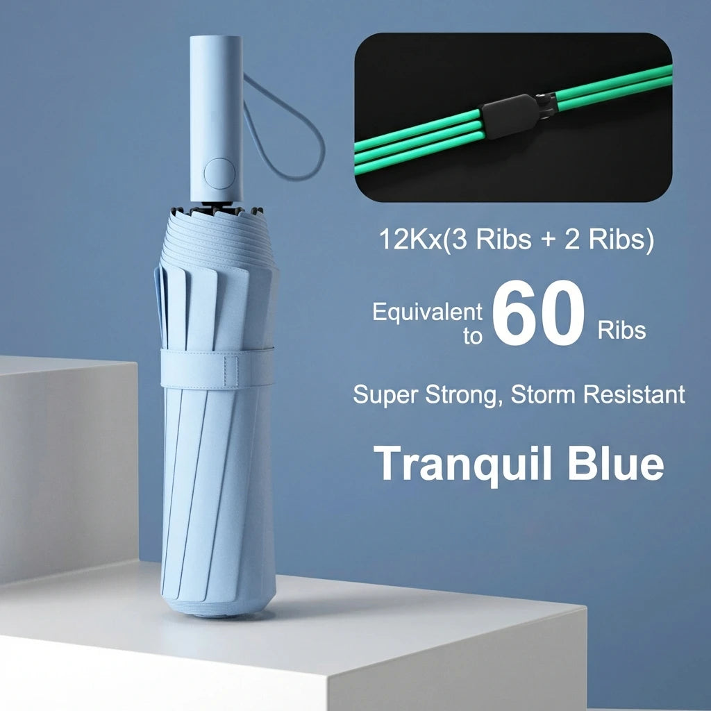 StormShield Pro™ 24-Rib Windproof UV Umbrella