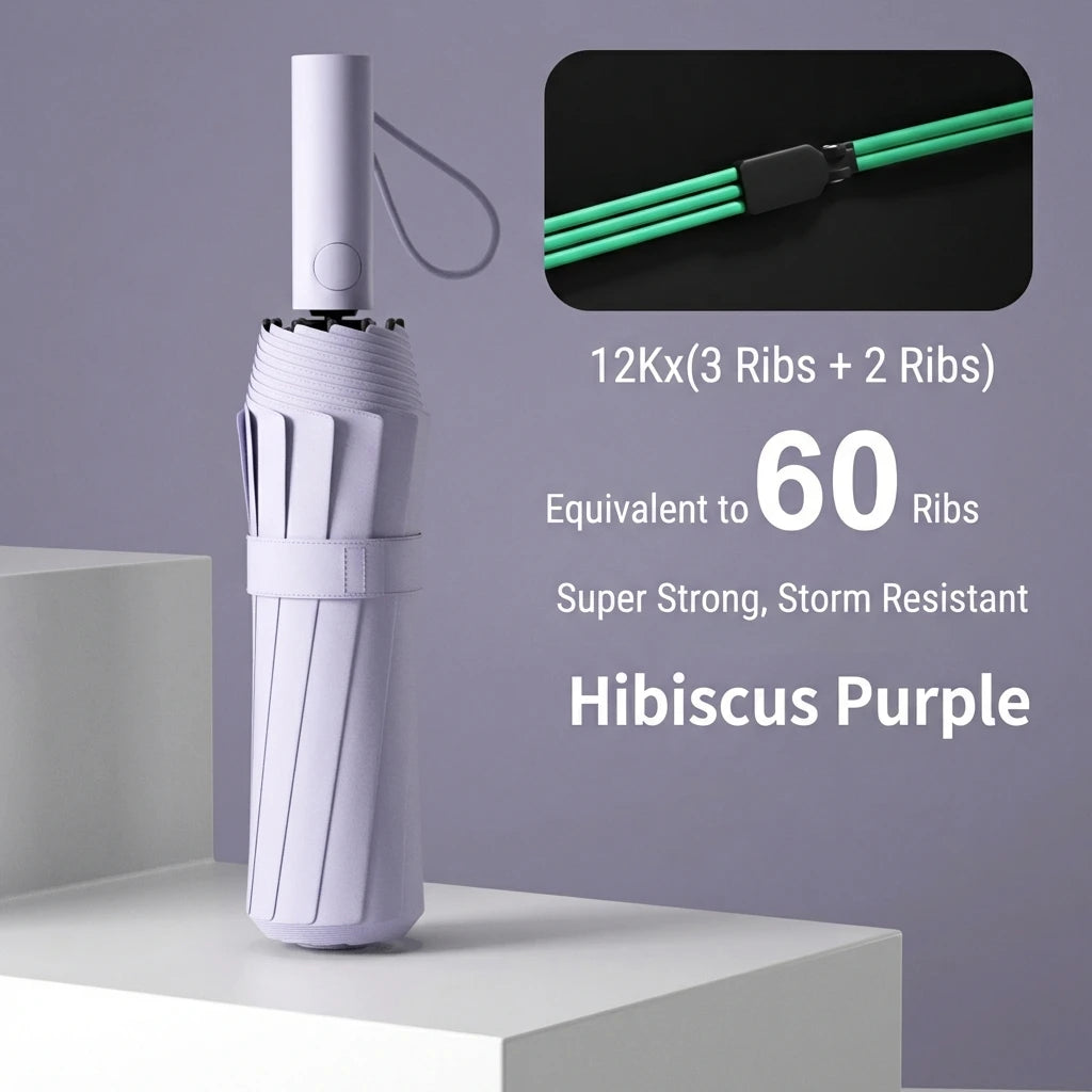 StormShield Pro™ 24-Rib Windproof UV Umbrella